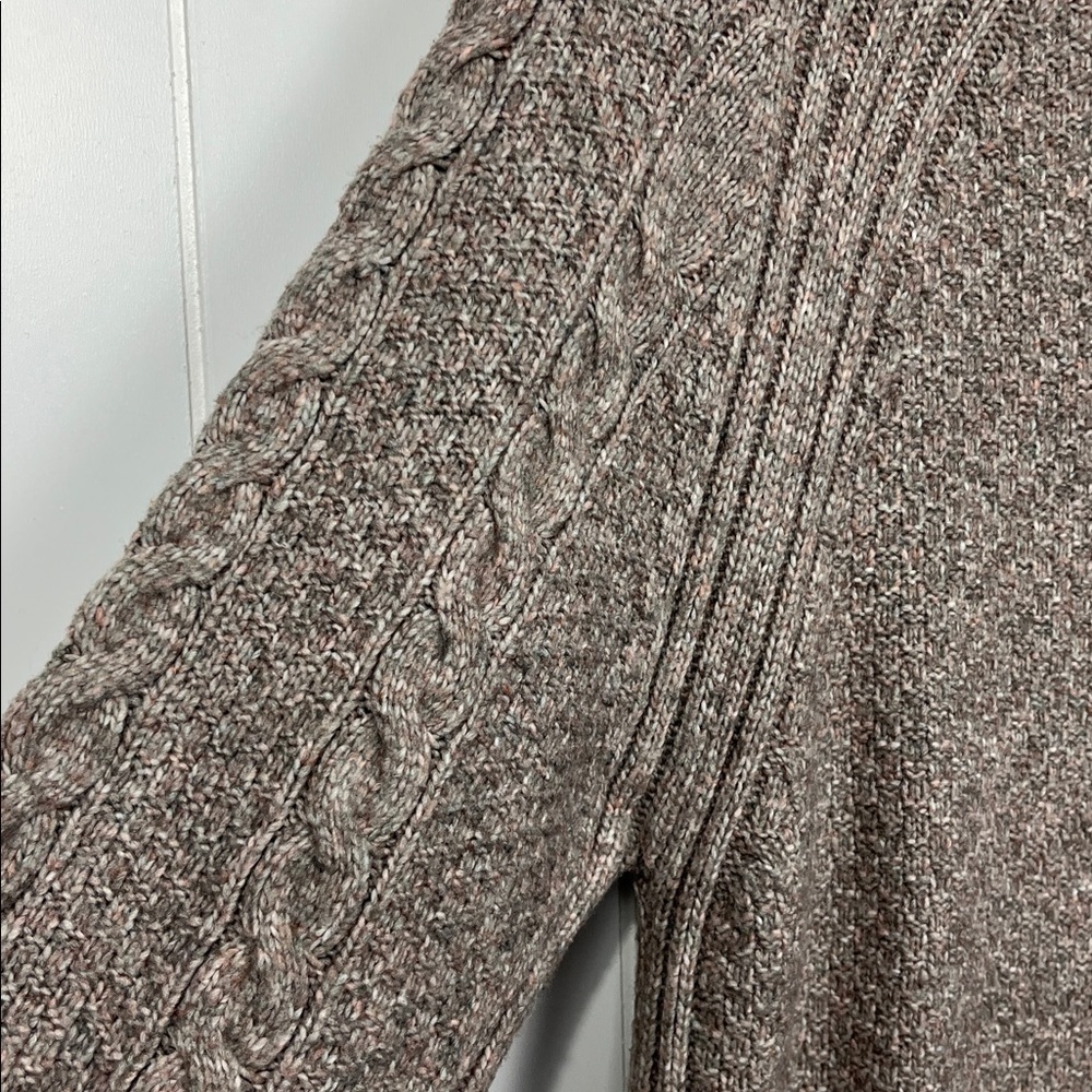 Universal Thread Womens Sweater Dress S Brown Gray Heather Mock T Cable Knit EUC - Picture 4 of 13